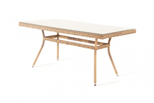 «Латте» плетеный стол из искусственного ротанга (цвет соломенный, 160х90см)