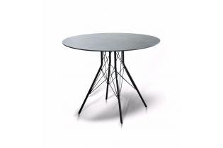«Конте» интерьерный стол из HPL круглый Ø70см, цвет «серый гранит»
