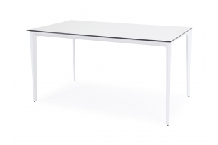 «Малага» обеденный стол из HPL 140х80см, цвет молочный, каркас белый
